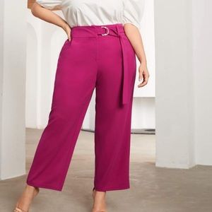 NWOT SHEIN Hot Pink Dress Pants W/ Belt Buckle!